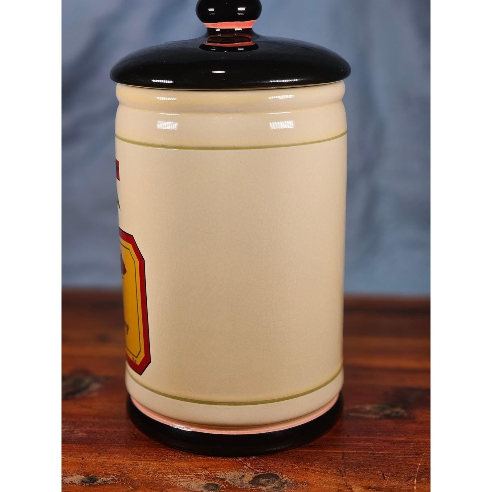 Vintage OGGI Chardonnay Wine Ceramic Canister With Lid 10 In