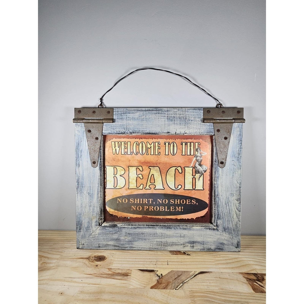 Welcome to the Beach Sign Wooden Wall Decor Coastal 14.5