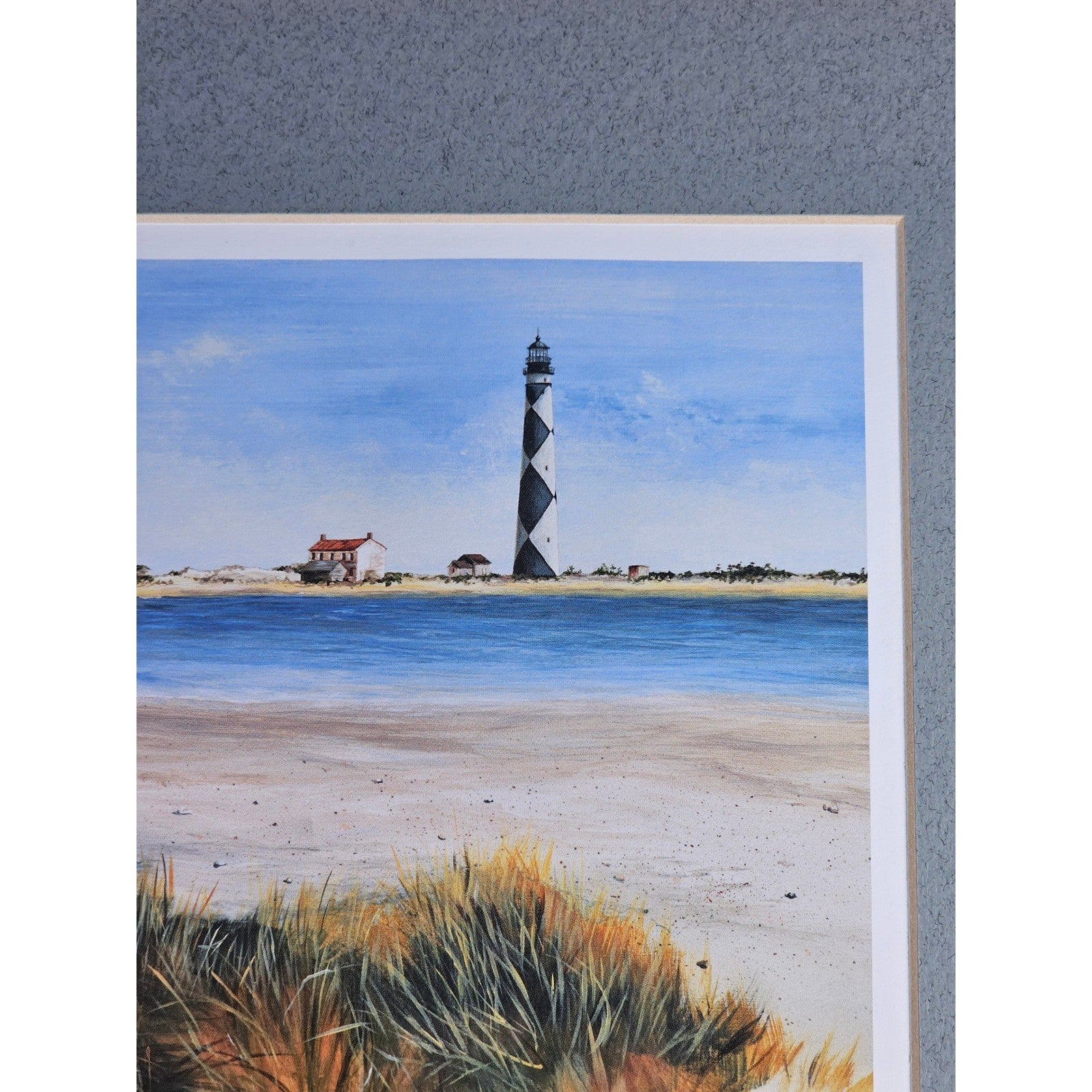 Framed Coastal Lighthouse Print End of Summer Lena Dennis Beach Art
