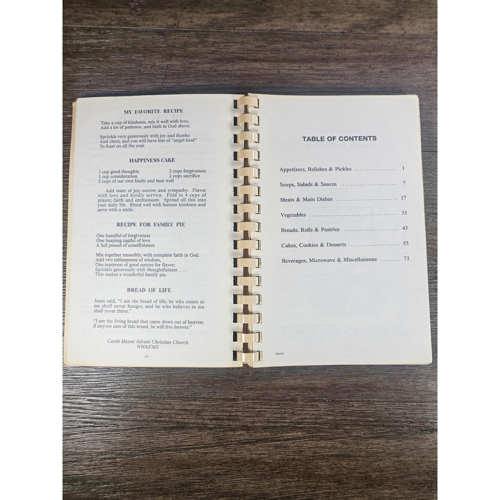 Vintage Church Cookbook Heavenly Dishes Fundraiser Spiral Bound Community Recipe