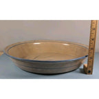 Handcrafted Sea Oats Ceramic Serving Bowl Blue Wheat 11.5"