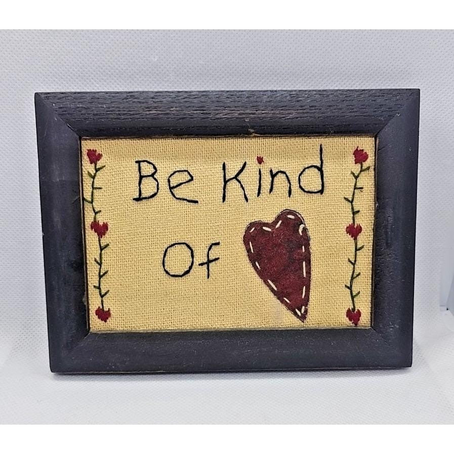 Vintage Cross Stitch Family Warms the Heart Framed Wall Art