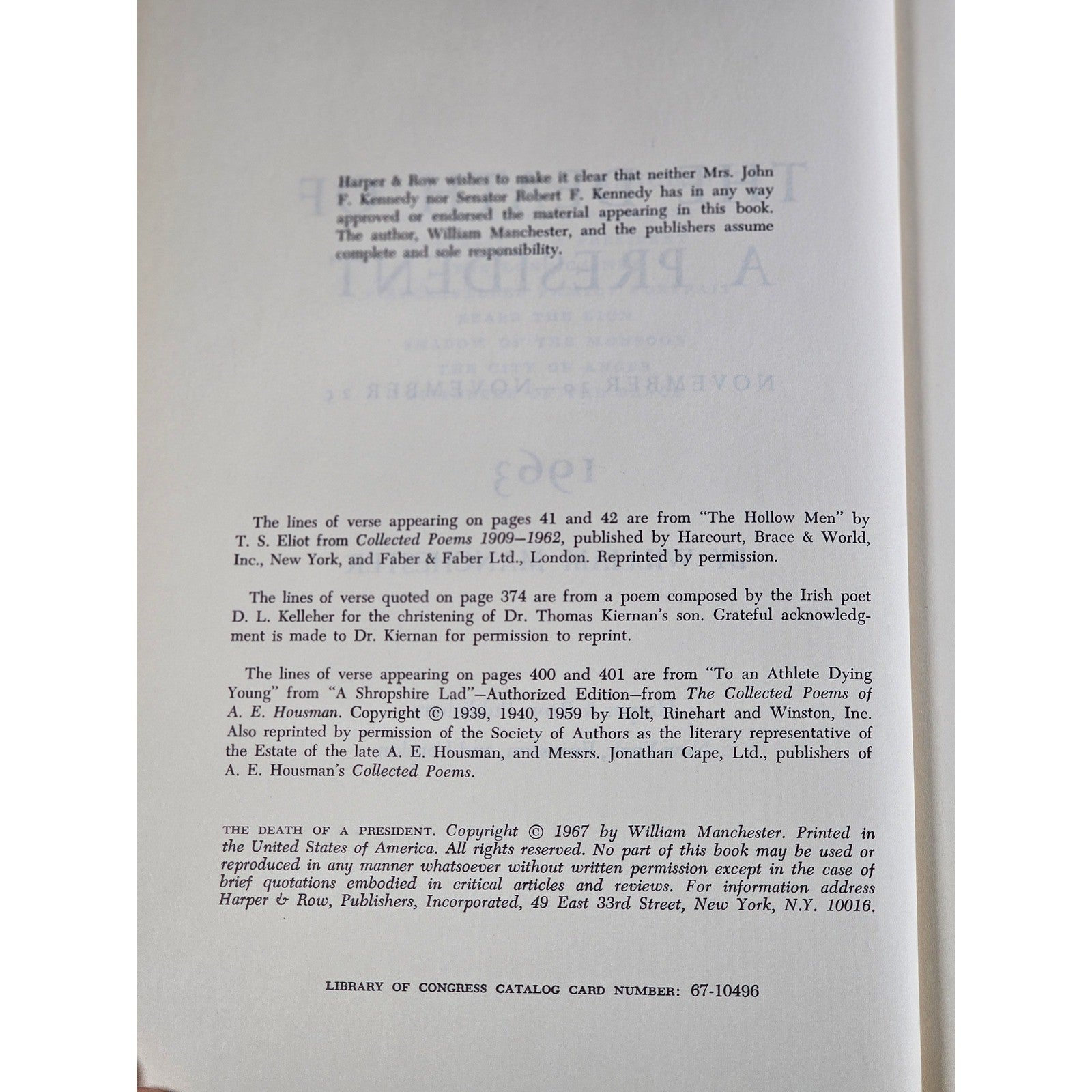 The Death of a President 1967 HC DJ William Manchester JFK Book