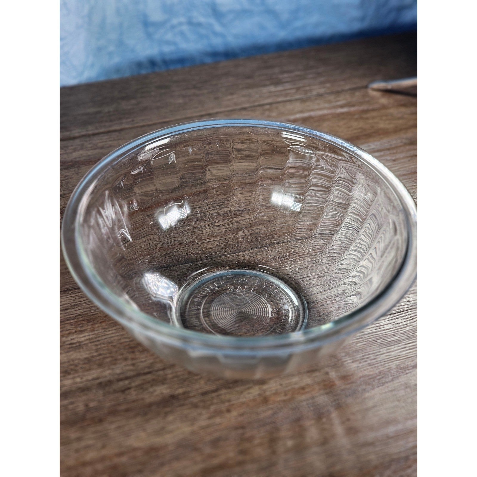 Vintage Clear Glass Mixing Bowl | 9.5" Round Utility Bowl
