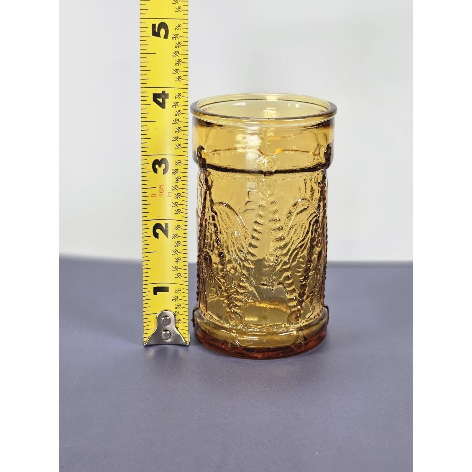 Vintage Wheaton Amber Eagle Juice Glass | 1970s New Jersey Glassware