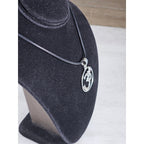 Vintage Sterling Silver Om Symbol Pendant Necklace Spiritual Jewelry