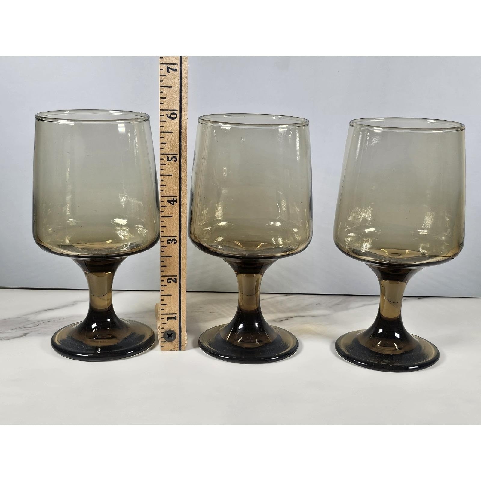 Libbey Tawny Accent Wine Glasses Set of 3 Smokey Amber