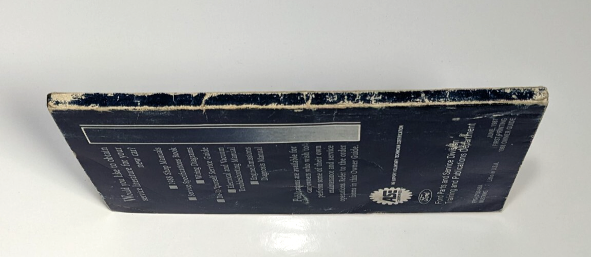 Vintage 1988 Ford Mustang Owner's Guide Book Operating Manual First Printing