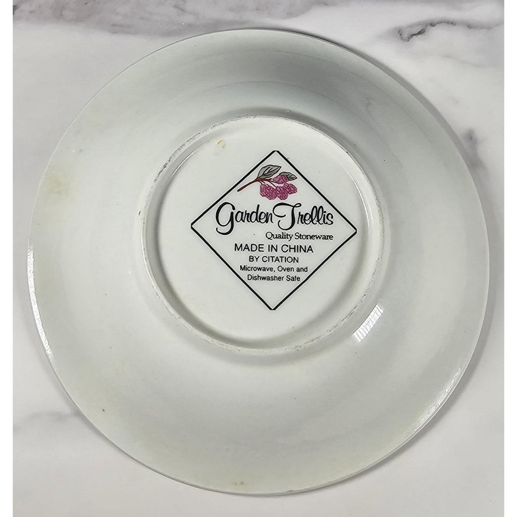 Vintage Citation Garden Trellis Stoneware Bowl 7.5" Farmhouse