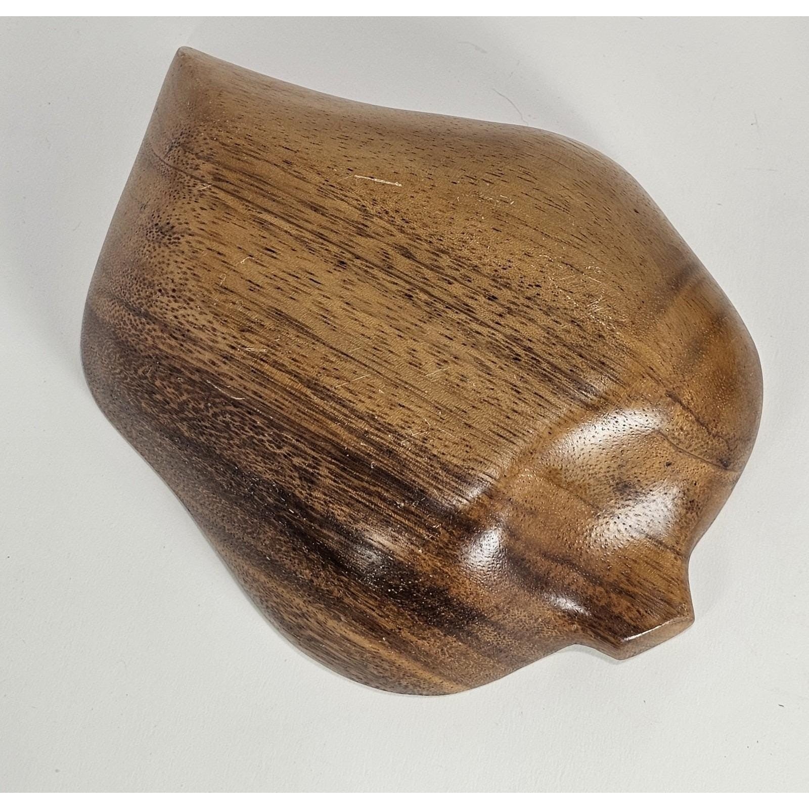 Monkey Pod Wood Leaf Bowls Set of 2 Handcrafted Handles