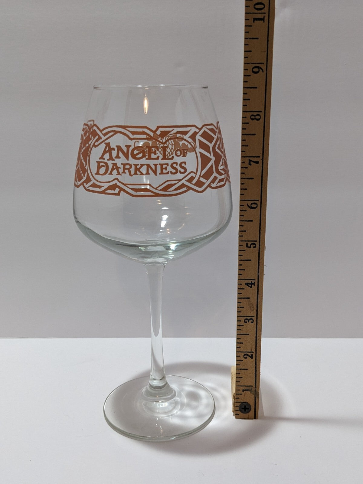 Angel Of Darkness Wine Glass With Celtic Knot Design 8" Tall Stemware For Collec