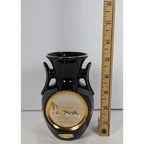 Art of Chokin Dolphin Mini Vase Black Gold Japan 5" Vintage