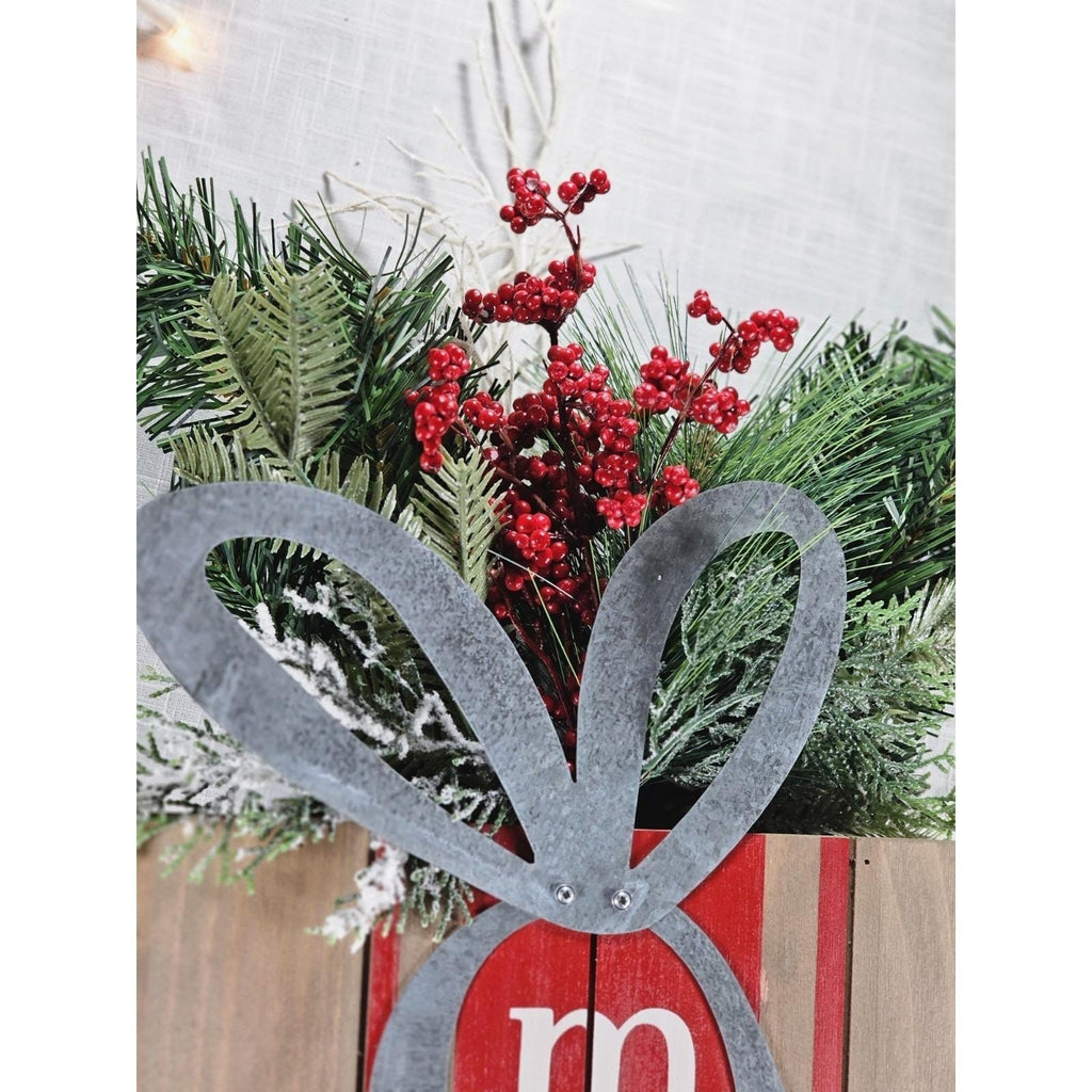 Rustic Merry Christmas Wooden Box Sign Farmhouse Holiday Wall Decor
