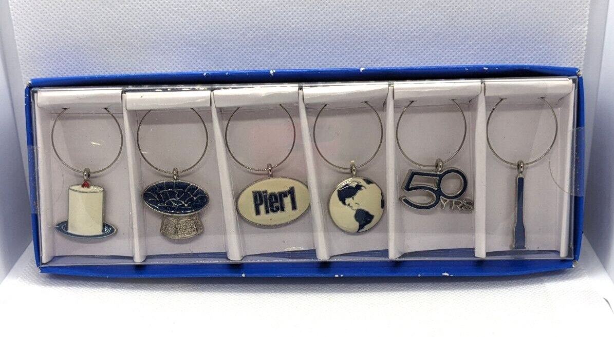 Set of 6 Pier1 50th Anniversary Wine Charms