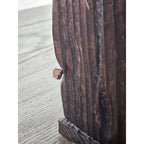 Hand-Carved Rustic Wood Box with Iron Nails | Primitive Farmhouse Decor