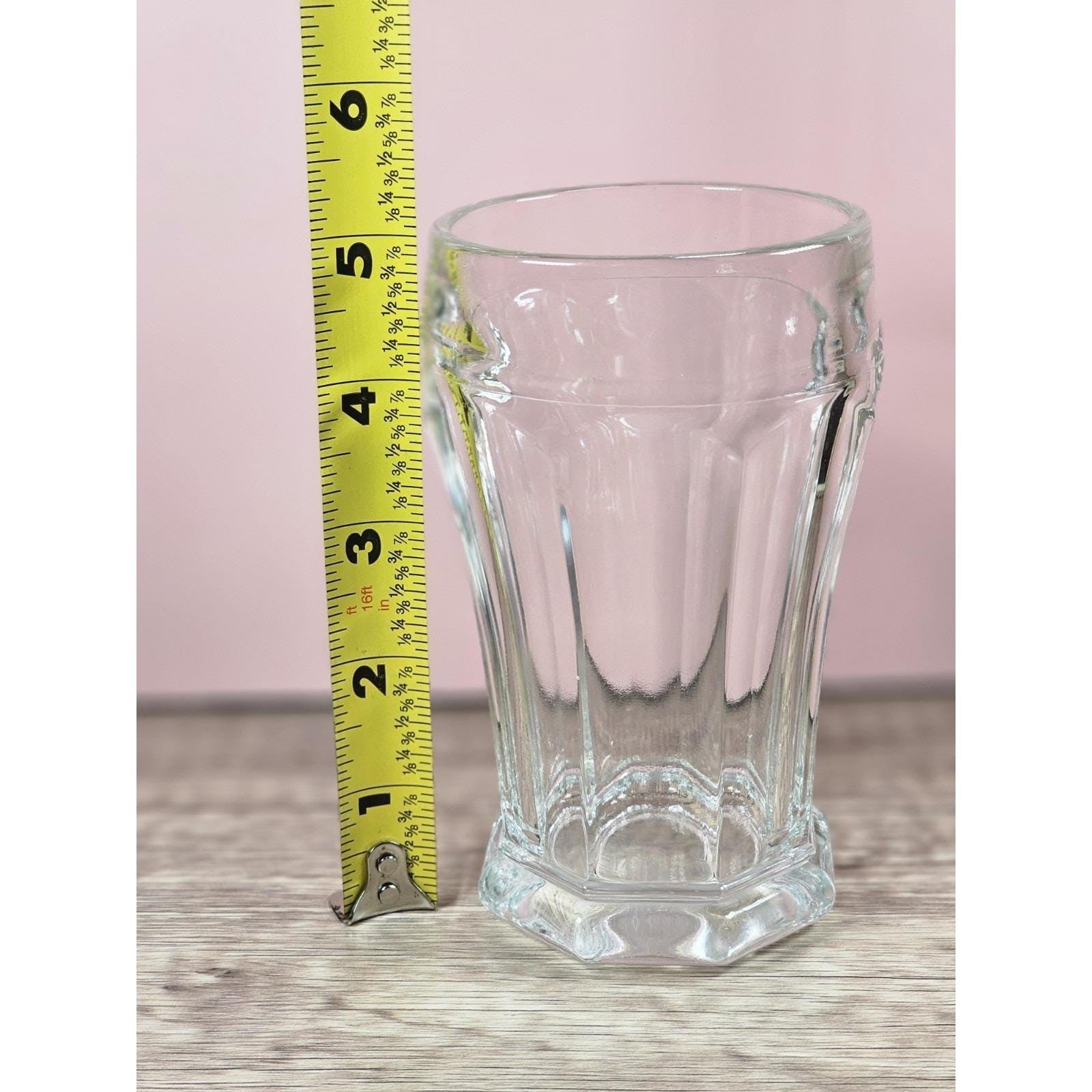 Vintage Crisa Paneled Clear Glass Tumblers | 5 Inch Tall Drinking Glasses