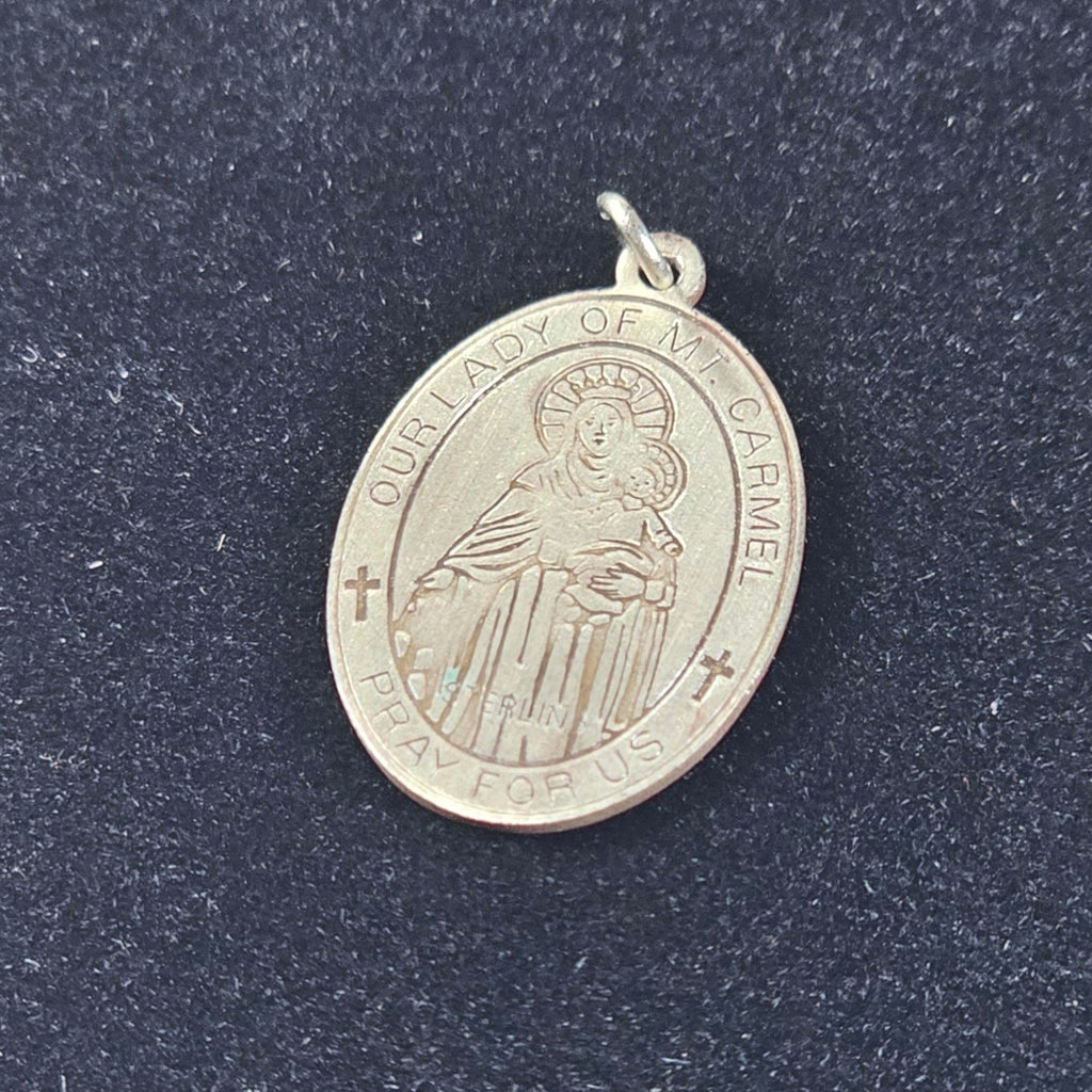 Vintage Sacred Heart & Our Lady of Mt Carmel Medal Pendant