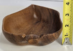 Genuine Vintage Two Monkey Pod Leaf Shaped with Handles Wooden Bowls Handcrafted
