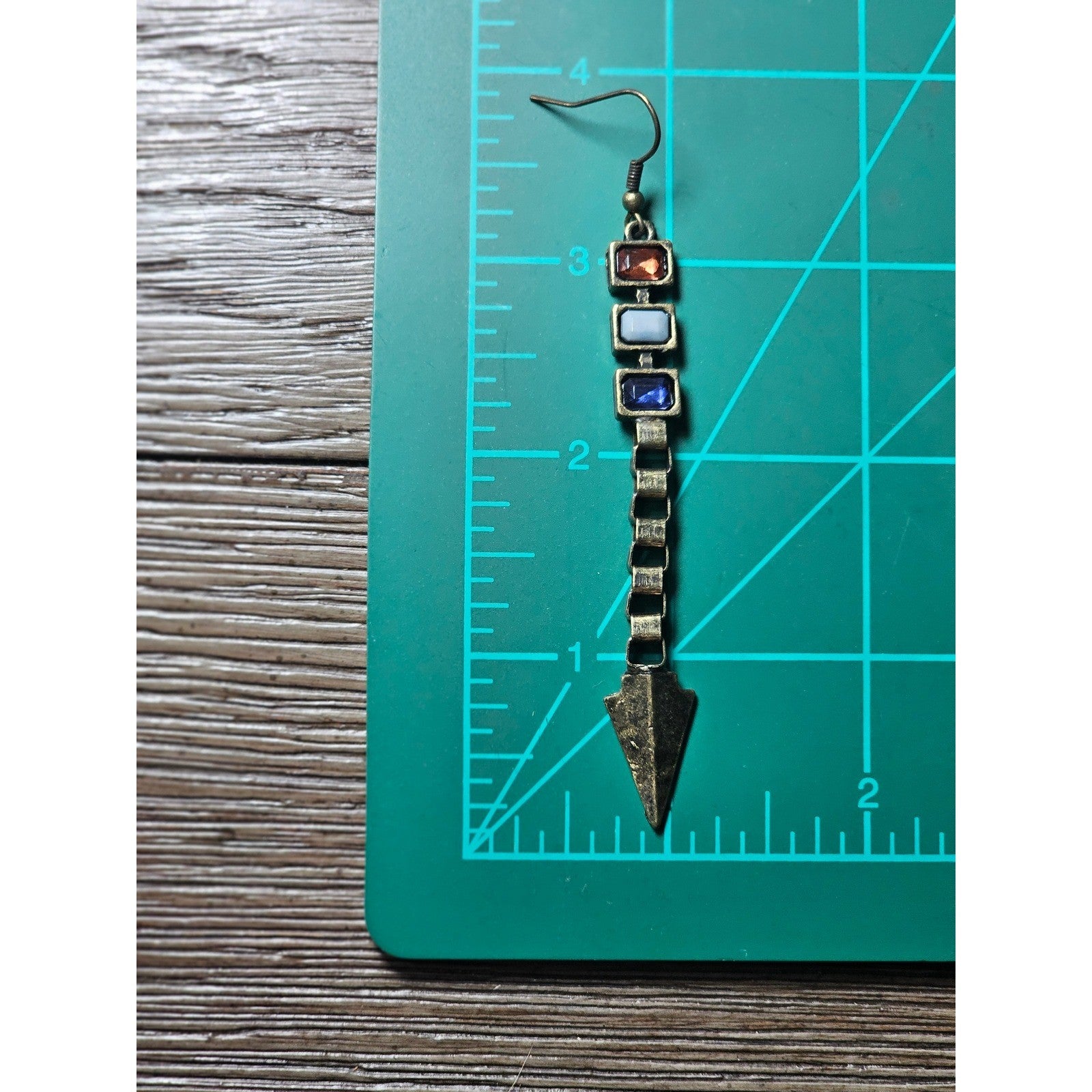 Vintage Arrow Dangle Earrings Red White Blue Boho Drop Jewelry