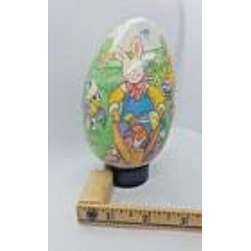 Vintage Paper Mache Egg Rabbit Wheelbarrow Easter Decor