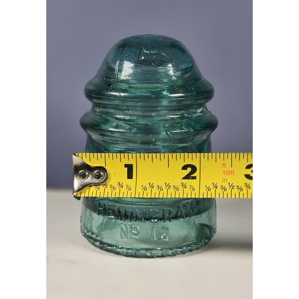 Vintage Hemingray No 12 Glass Insulator Aqua Blue 1893 Patent