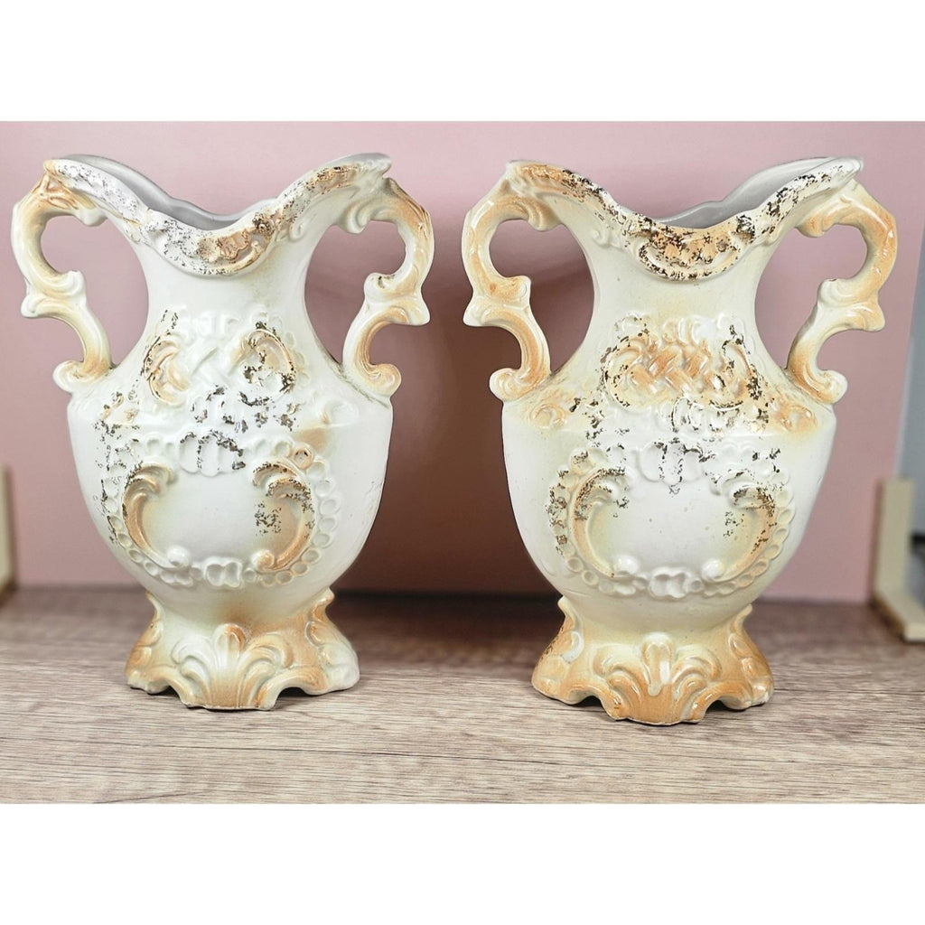 Vintage 1940s Chase Japan Floral Vase Pair