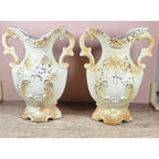 Vintage 1940s Chase Japan Floral Vase Pair
