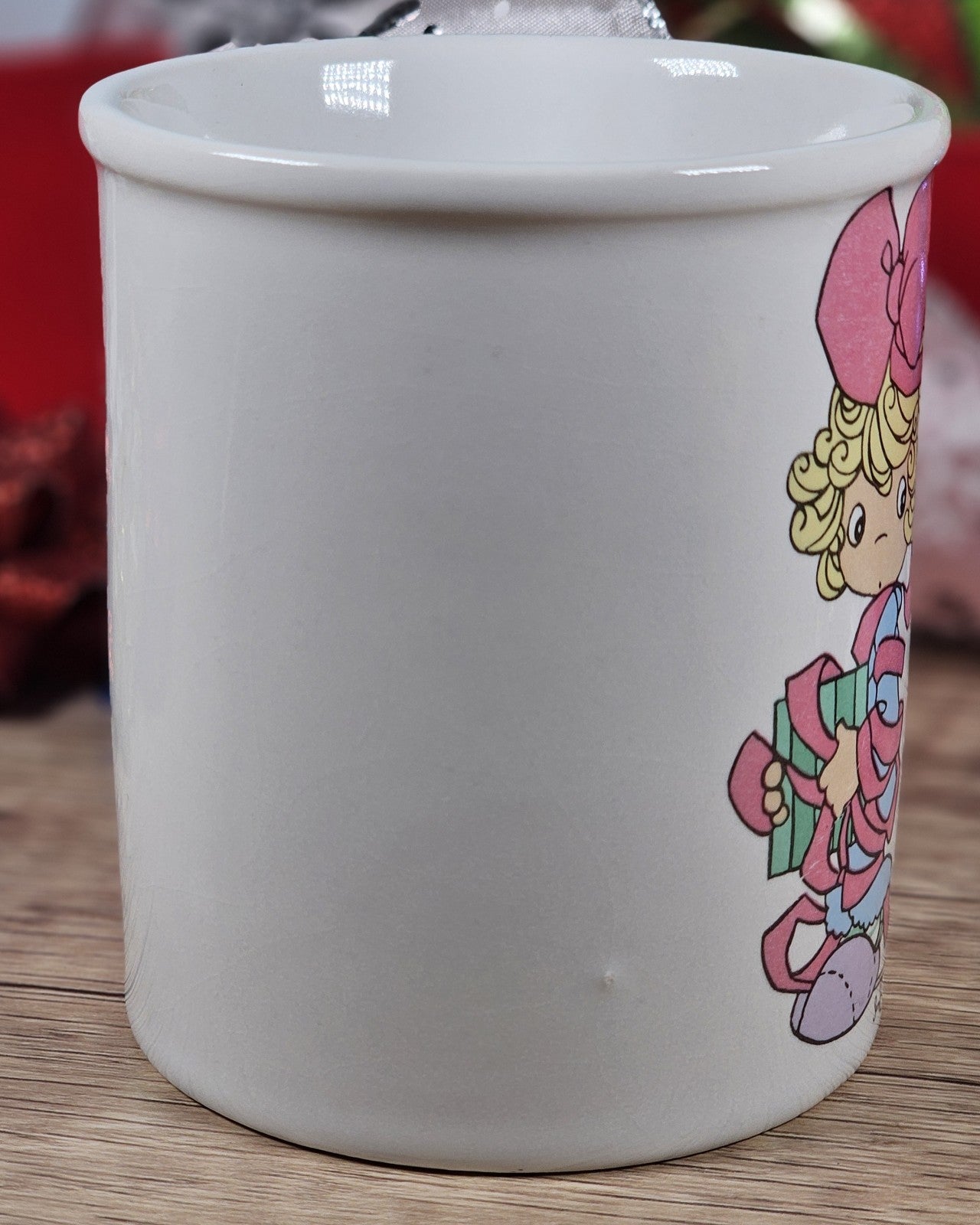 Vintage Precious Moments Porcelain Holiday Mug Tie-Dings Of Joy 1994