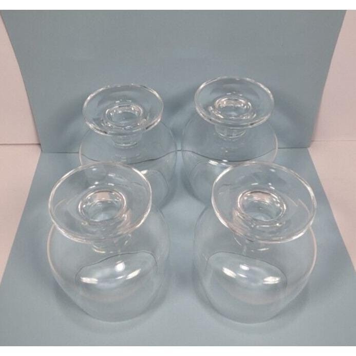 Vintage Whiskey Glasses Set of 4 Clear Barware Rocks Glasses