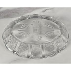 Vintage Clear Glass Sunflower Pattern Oblong Serving Bowl 9"