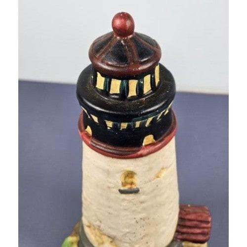 KS Collection Lighthouse Figurine Blue Brick Base Coastal Decor
