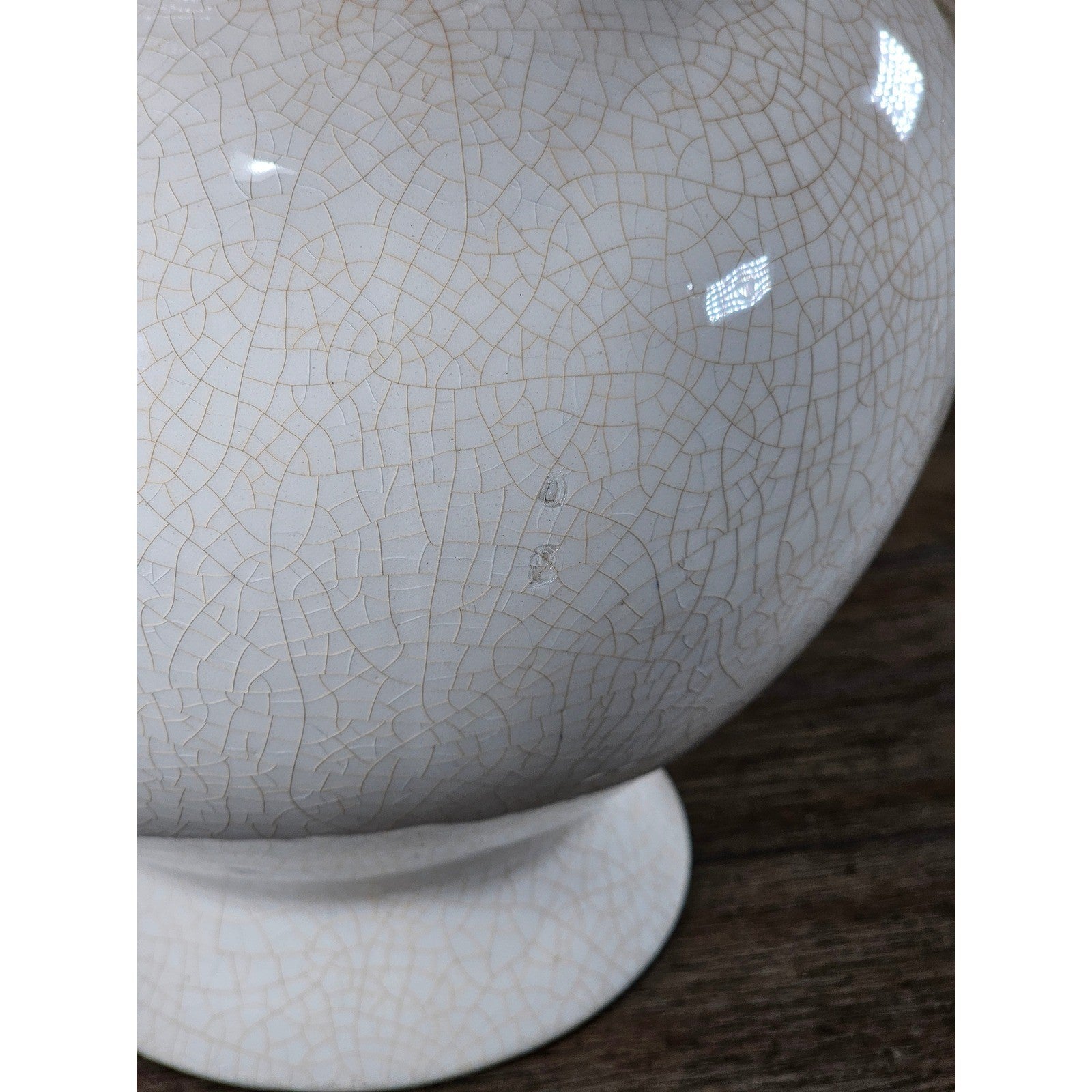 Vintage White Crackle Glaze Vase 12.5in Farmhouse Display