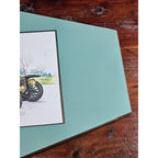 Vintage Panhard & Levassor 1912 Automobile Wall Plaque Teal 11.5 x 8
