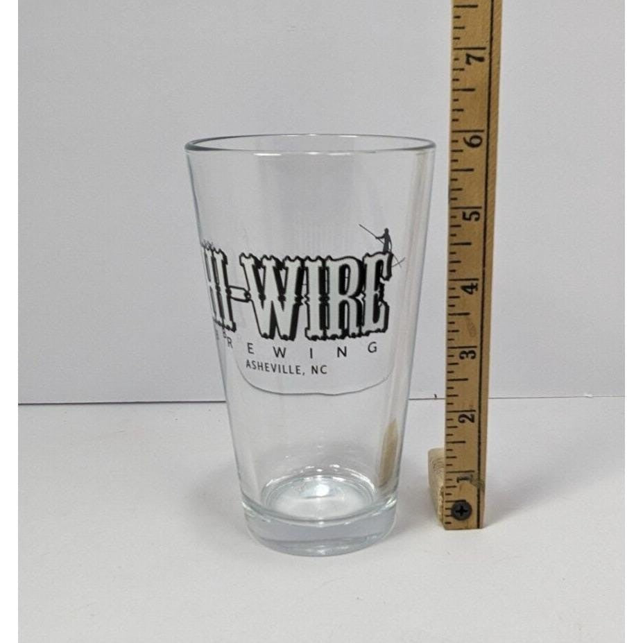 Vintage HI-Wire Brewing Pint Glass Asheville NC Craft Beer Barware