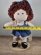 Vintage Russ Berrie "Amber" 1980s Cloth Doll With Original Hang Tag & Stand Polk