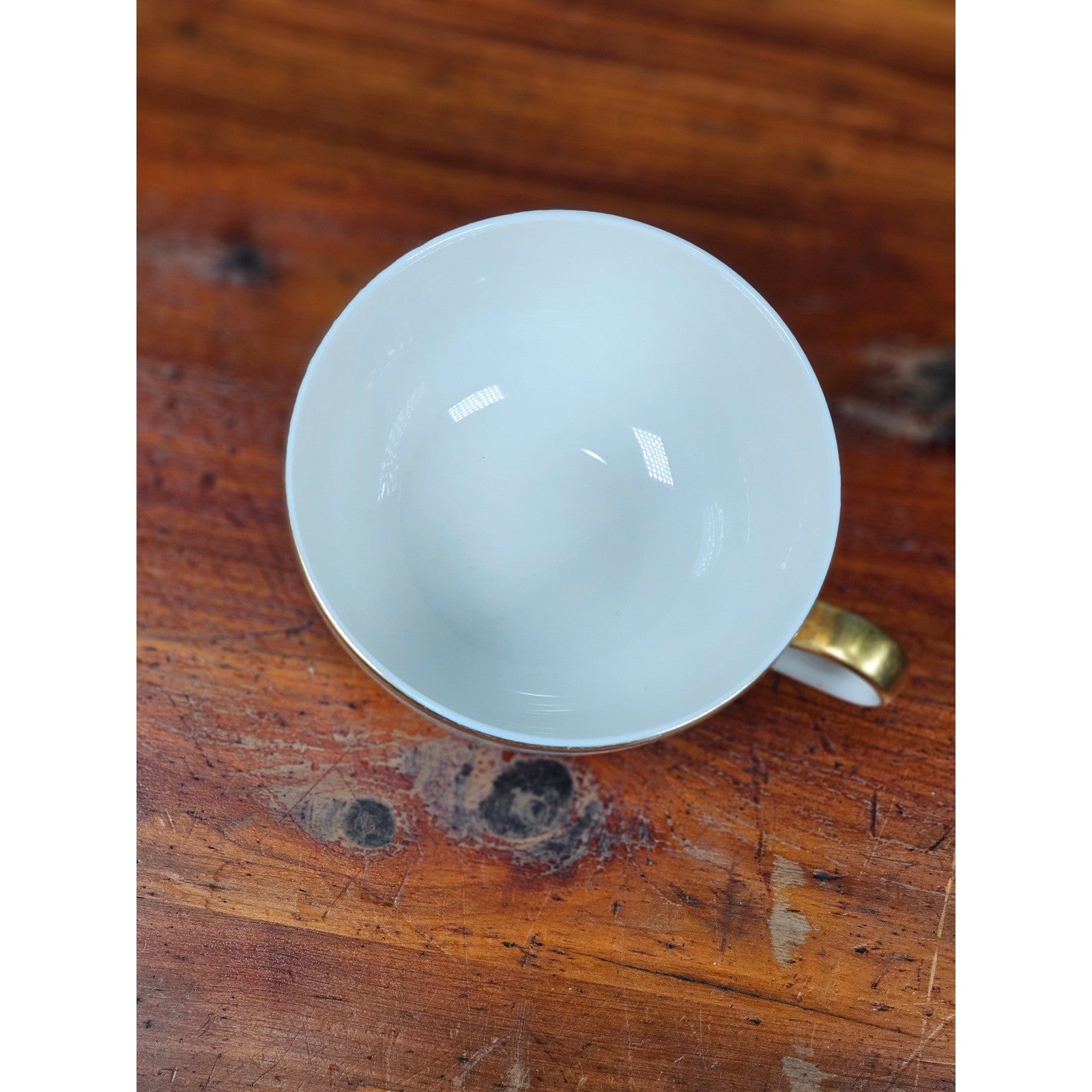 Theodore Haviland New York White Porcelain Teacup with Gold Trim