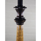 Vintage Wood Table Lamp 30" Tall Black Gold Distressed Base