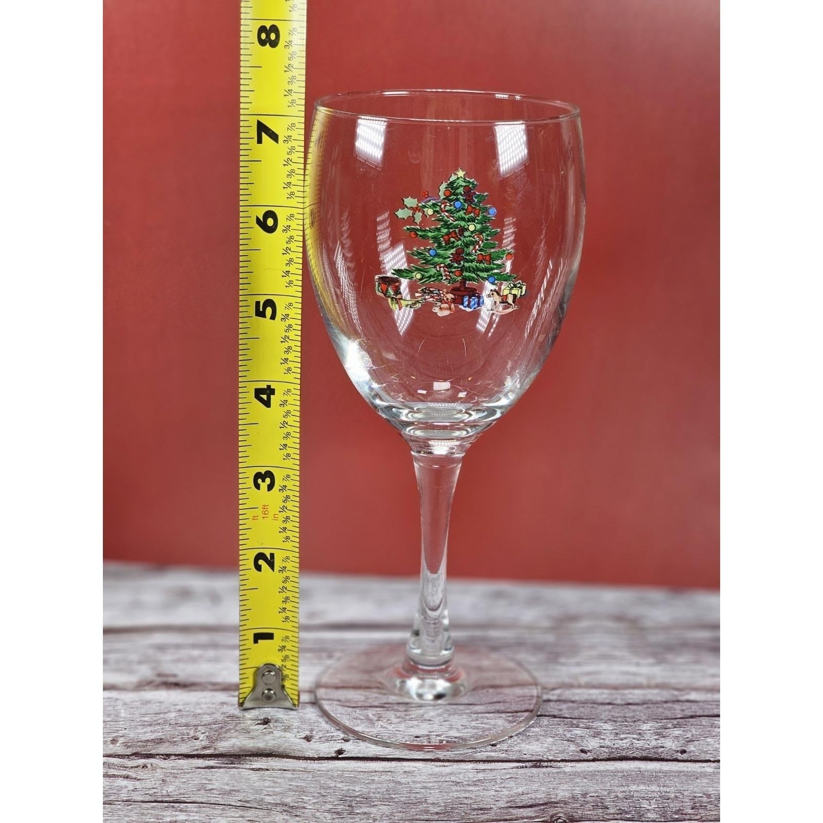 Vintage Tienshan Holiday Hostess Christmas Tree Wine Glass 7.25"