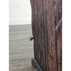 Hand-Carved Rustic Wood Box with Iron Nails | Primitive Farmhouse Decor