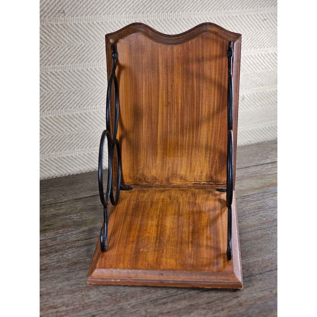 Vintage Wood & Metal Wine Bottle Holder | 3-Bottle Countertop Wine Rack