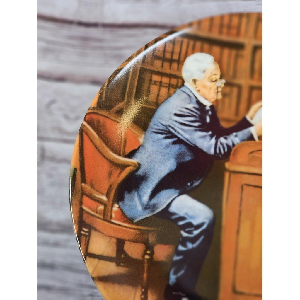 Vintage 1986 Norman Rockwell "The Professor" Plate 8.5" Knowles