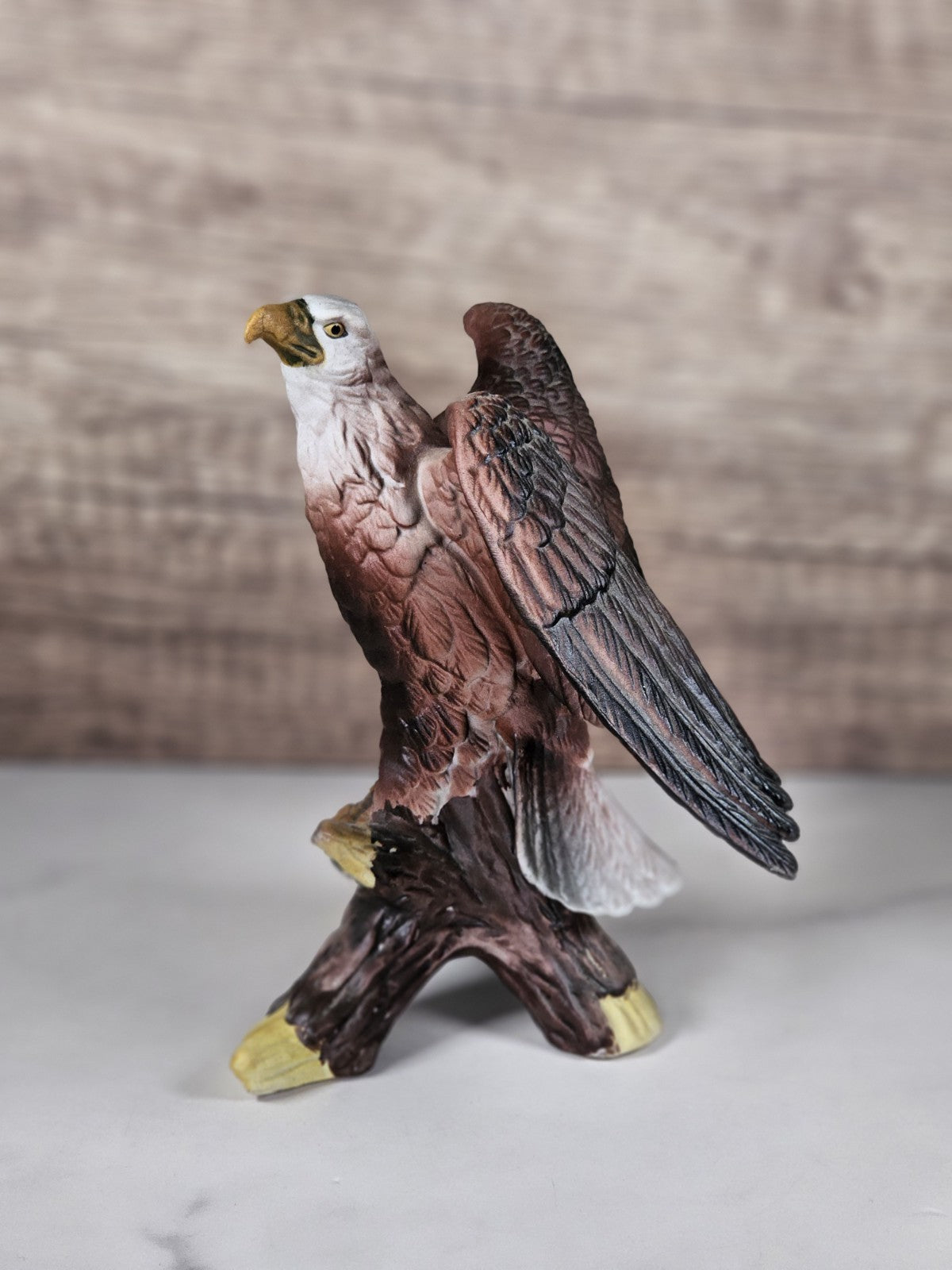 Vintage Bald Eagle Figurine – Majestic Resin Sculpture – 6¼” Tall