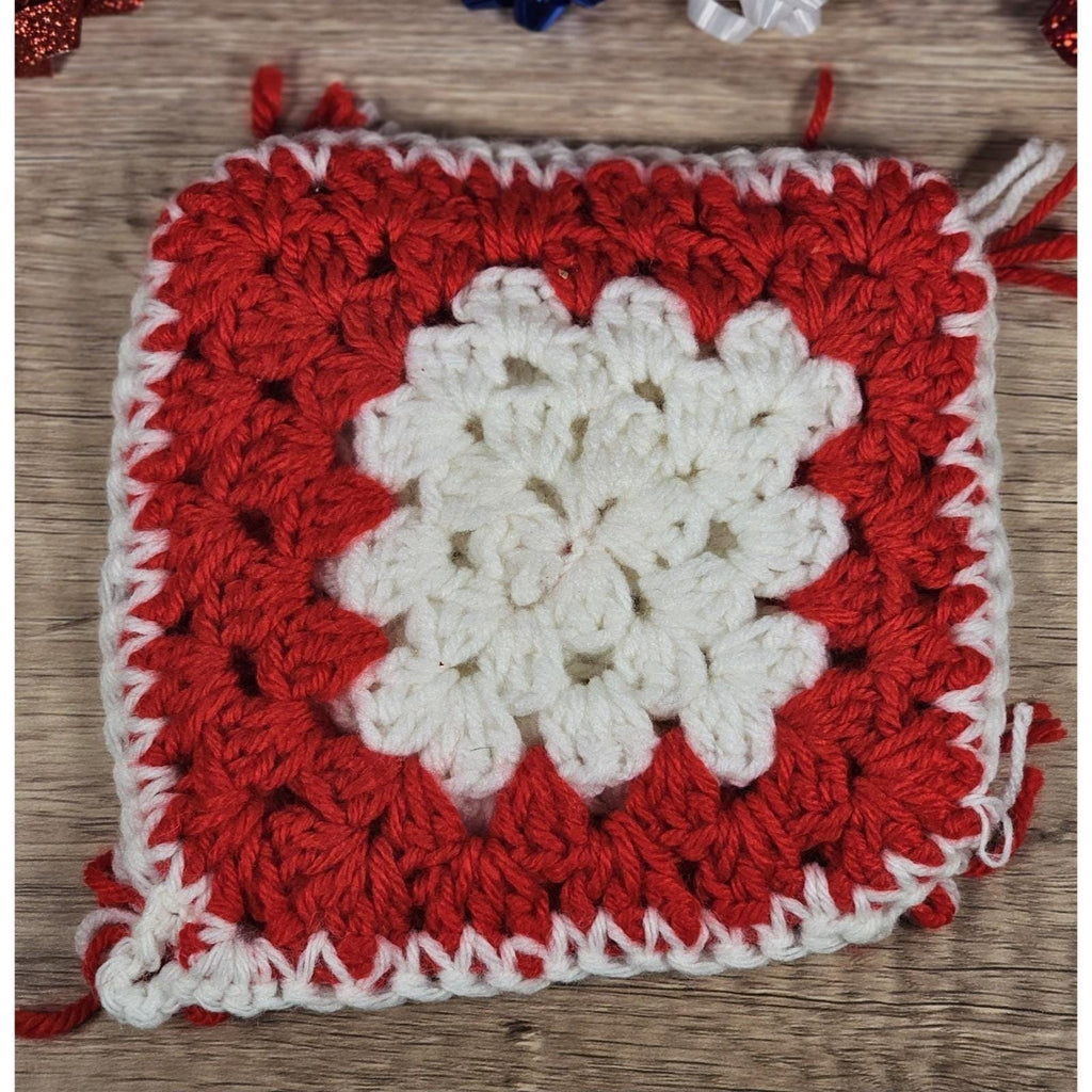 Vintage Crochet Poinsettia Ornaments Set 3 Christmas Decor