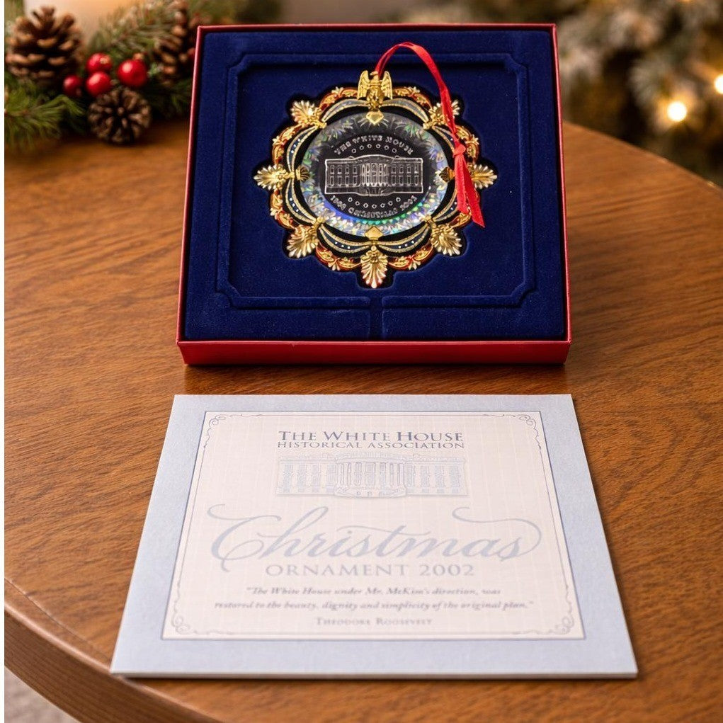 White House 2002  Historical Association Christmas Ornament Boxed