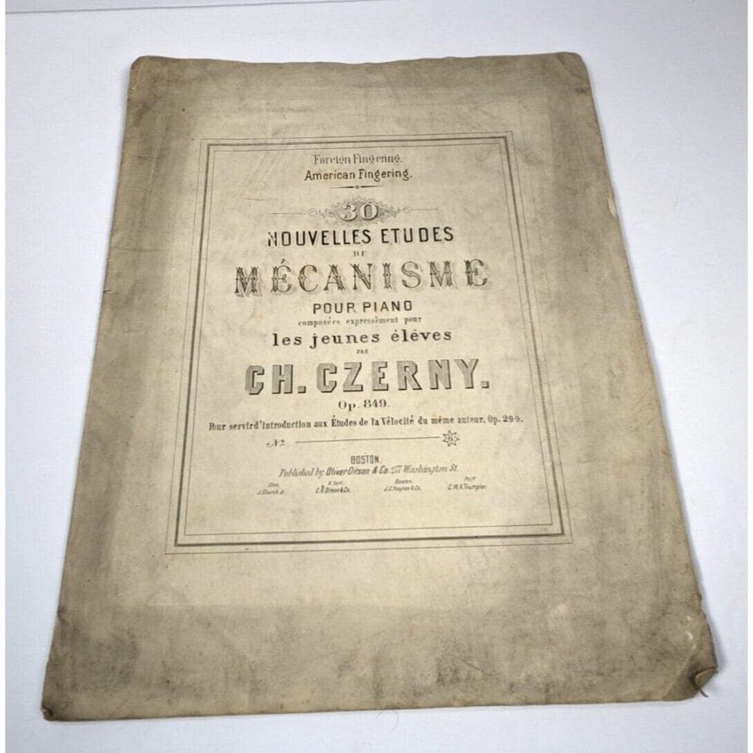 Czerny Op 849 Piano Etudes Book Oliver Ditson Sheet Music
