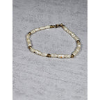 Vintage Pearl-Style Beaded Bracelet with Gold-Tone Accents