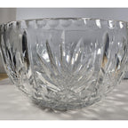 Vintage Cut Crystal Glass Bowl Starburst Pattern Scalloped Rim