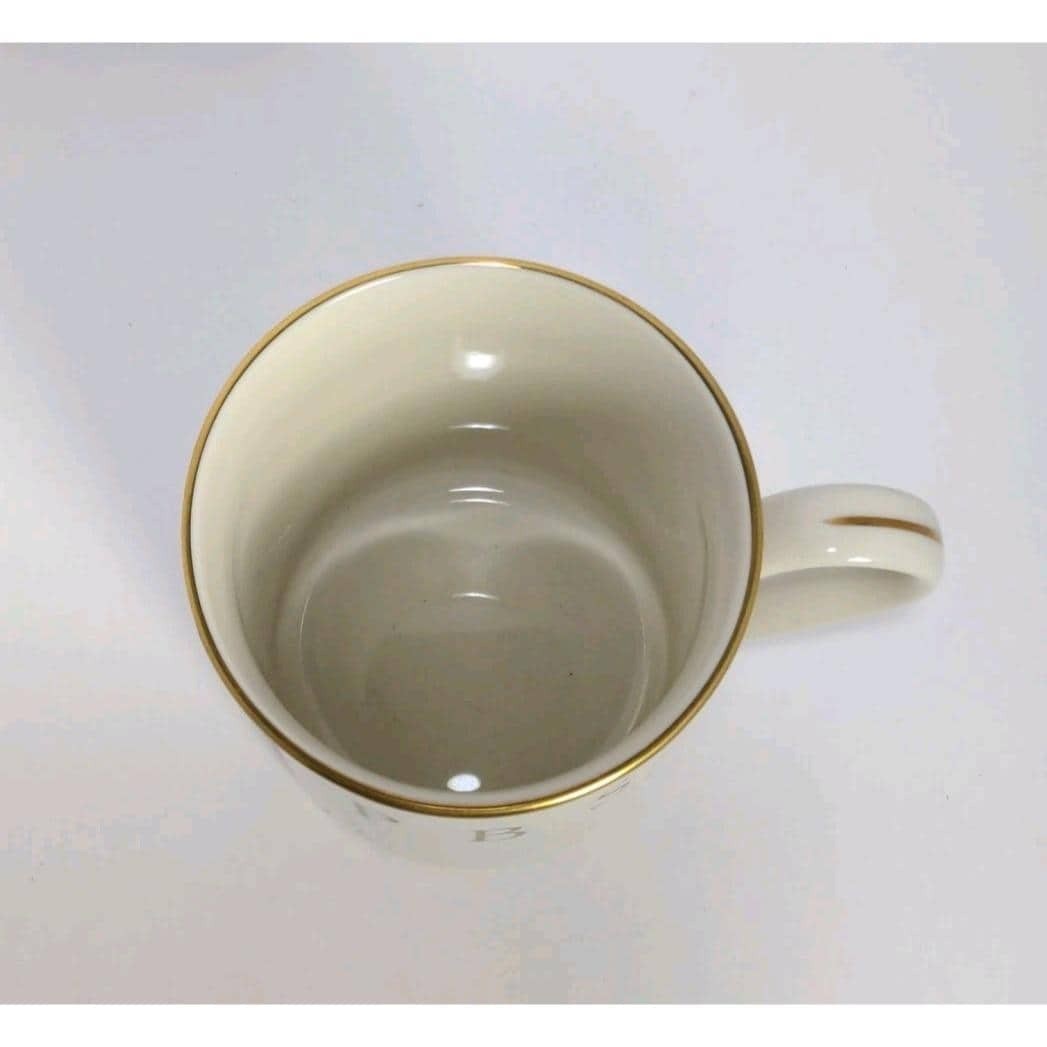 Vintage Lenox PBS Porcelain Coffee Mug Gold Trim USA