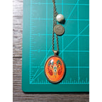 Vintage Aries Ram Pendant Necklace Zodiac Medallion Oval Charm