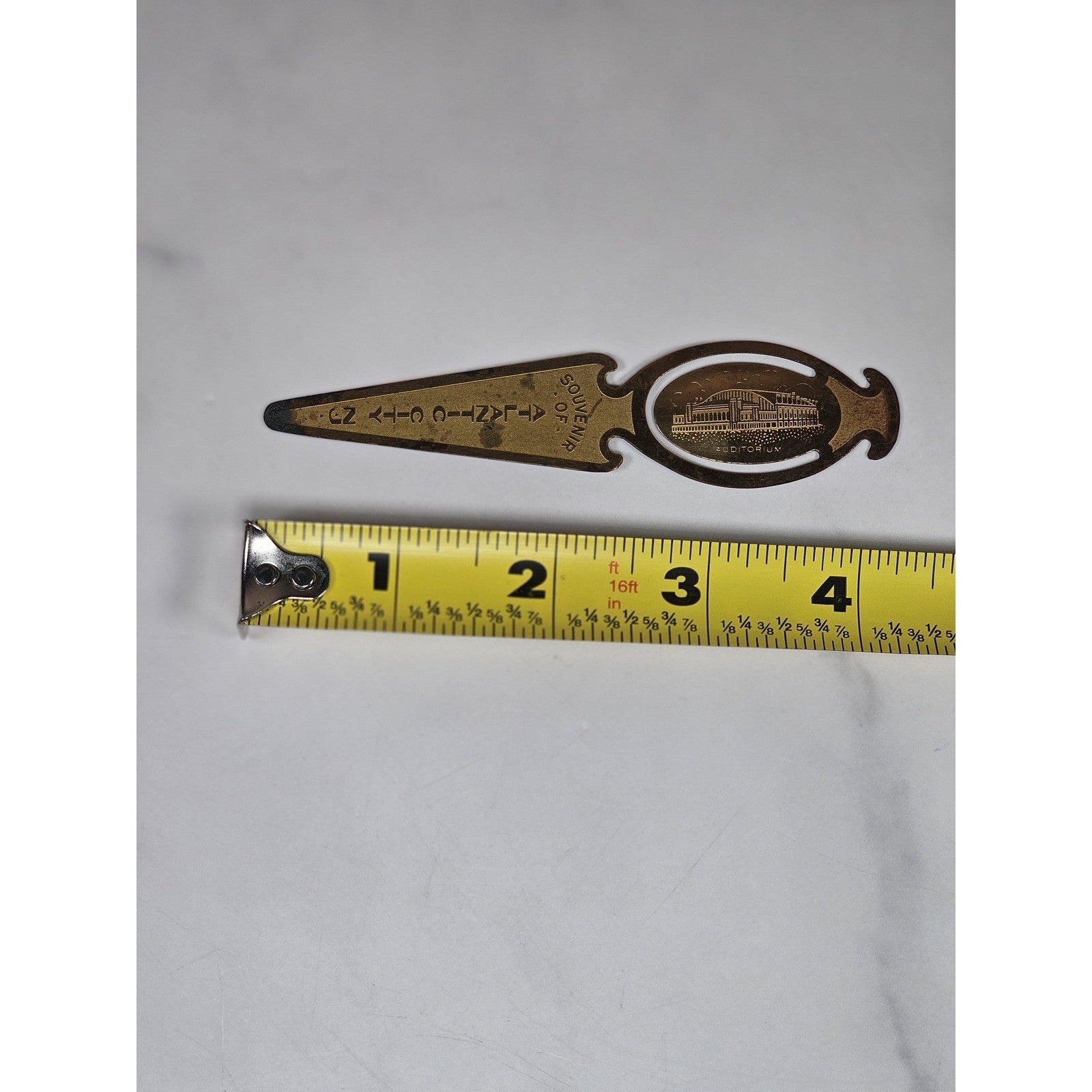 Atlantic City Bookmark Letter Opener Brass Souvenir